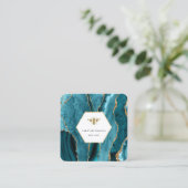 ハチミツバメのターコイズのロゴ スクエア名刺 (スタンド正面)