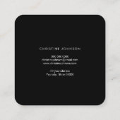 ハチミツバメの黒い瑪瑙のロゴ スクエア名刺 (裏面)