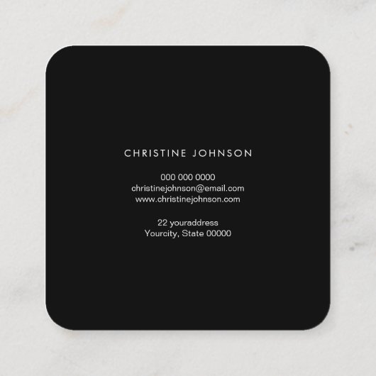 ハチミツバメの黒い瑪瑙のロゴ スクエア名刺 (裏面)