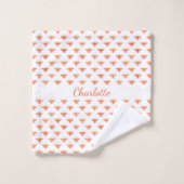 ハチミツバラ金ゴールド白モノグラム文字 バスタオルセット (ウォッシュタオル)