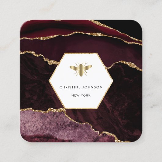 ハチミツバロゴ スクエア名刺 (正面)