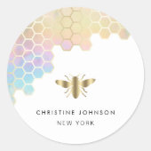 ハチミツバロゴ ラウンドシール (正面)