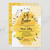 ハチミツビーベビーシャワー 招待状 (正面/裏面)