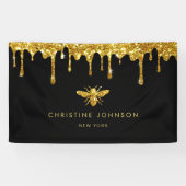 ハチミツフェイク金ゴールドグリッタービー 横断幕 (横)