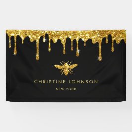 ハチミツフェイク金ゴールドグリッタービー 横断幕