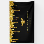 ハチミツフェイク金ゴールドグリッタービー 横断幕 (縦)