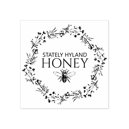 ハチミツフローラリース六角ヴィンテージビースタンプ ラバースタンプ (インプリント)