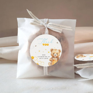 ハチミツベビーベーモダンベビーシャワーありがとう ラウンドシール