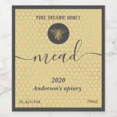 ハチミツモダンムミミツバミミツバチ ワインラベル (シングルラベル)