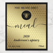 ハチミツモダンムミミツバミミツバチ ワインラベル (シングルラベル)