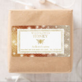 ハチミツモダン金ゴールドミツバチ蜂蜜の瓶ラベル ラベル (インサイチュ)