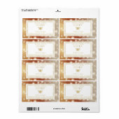 ハチミツモダン金ゴールドミツバチ蜂蜜の瓶ラベル ラベル (フルシート)