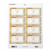 ハチミツモダン金ゴールドミツバチ蜂蜜の瓶ラベル ラベル (フルシート)