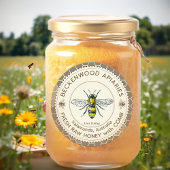 ハチミツヴィンテージミツバチ生ハニカムラベル養蜂家 ラウンドシール