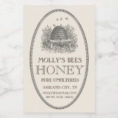 ハチミツヴィンテージ楕円形縁どフードラベル フードラベル (シングルラベル)