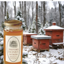 ハチミツヴィンテージ楕円形縁どフードラベル