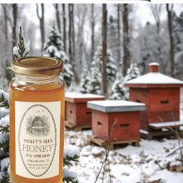 ハチミツヴィンテージ楕円形縁どフードラベル フードラベル