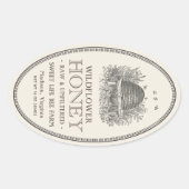 ハチミツヴィンテージ楕円形縁どラベル付き串 楕円形シール (正面)