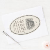 ハチミツヴィンテージ楕円形縁どラベル付き串 楕円形シール (封筒)