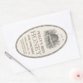 ハチミツヴィンテージ楕円形縁どラベル付き串 楕円形シール (封筒)