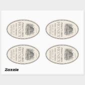 ハチミツヴィンテージ楕円形縁どラベル付き串 楕円形シール (シート)