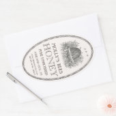 ハチミツヴィンテージ楕円形縁ど白ラベル付き串 楕円形シール (封筒)