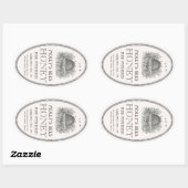 ハチミツヴィンテージ楕円形縁ど白ラベル付き串 楕円形シール (シート)