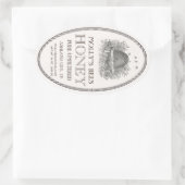 ハチミツヴィンテージ楕円形縁ど白ラベル付き串 楕円形シール (バッグ)