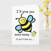 ハチミツ与えをお願いするよバレンタインの蜂 カード (黄色い花)
