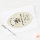 ハチミツ付きヴィンテージスタイルハチミツ 楕円形シール (封筒)