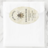 ハチミツ付きヴィンテージスタイルハチミツ 楕円形シール (バッグ)