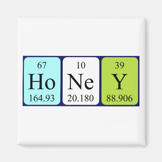 ハチミツ周期表名磁石 マグネット (正面)