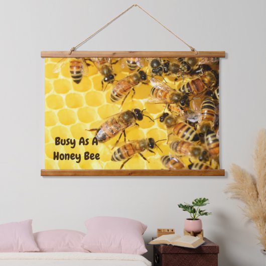 ハチミツ忙しビーの木の上の壁タペストリー 吊り下げ型タペストリー (寝室)