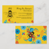 ハチミツ手描き花黄 名刺 (正面/裏面)