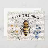 ハチミツ救ビーの台本の花 ポストカード (正面/裏面)