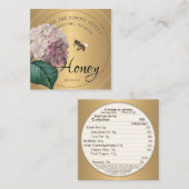 ハチミツ栄養ファクトカード金ゴールドハチフラワー エンクロージャーカード (正面/裏面)
