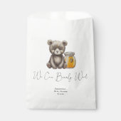 ハチミツ瓶とテディベア – 私たちは真摯に待つことができます フェイバーバッグ (正面)