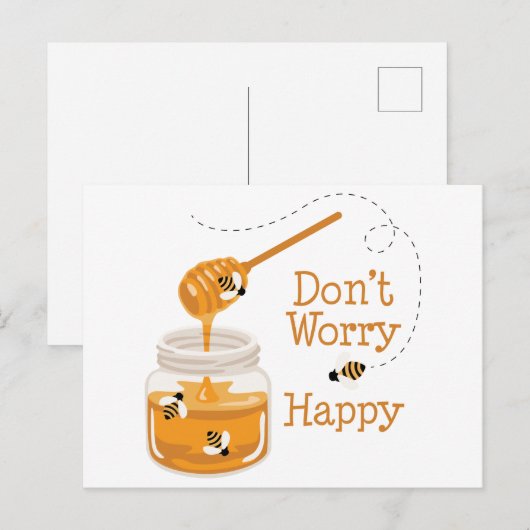 ハチミツ瓶 ポストカード (正面/裏面)