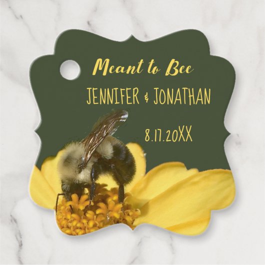 ハチミツ用の結婚式の引き出物写真 フェイバータグ (正面)