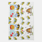 ハチミツ白黒飾りキッチンタオル キッチンタオル (縦)