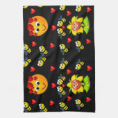 ハチミツ白黒飾りキッチンタオル キッチンタオル (縦)