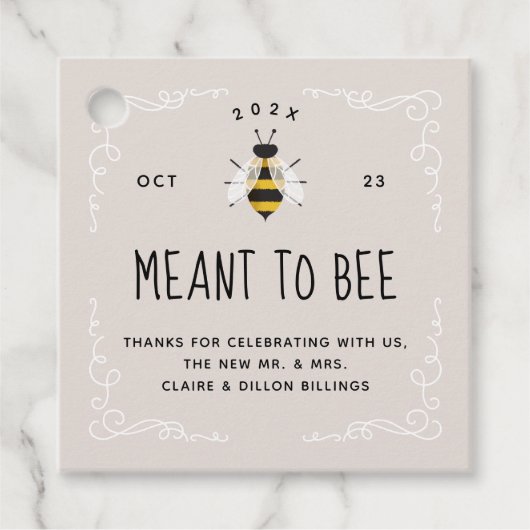 ハチミツ結婚式の引き出物ラベル フェイバータグ (正面)