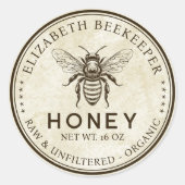 ハチミツ缶詰ラベカスタムル(ハチミツ色) ラウンドシール (正面)