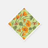 ハチミツ露のカリフォルニア産のケシと蛾 スタンダードカクテルナプキン (角)