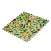 ハチミツ露の緑にニワトリとワイルドフラワー タイル (側面)