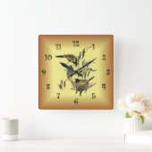 ハチミツ食べ歩きの暖かい顔～エリザベス・グールド14～14 スクエア壁時計 (ホーム)