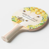ハチミツ黄色の花モノグラム 卓球ラケット (正面アングル)