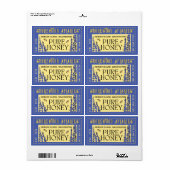 ハチミツ2インチx 3.75インチラベンダーとイエロービーラベル ラベル (フルシート)