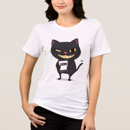 ハチミツ – ニヤニヤした黒猫カタストロフ トライブレンドＴシャツ