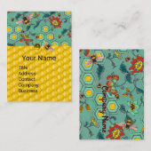 ハチミツ、ミツバチの櫛、春の花養蜂緑 名刺 (正面/裏面)